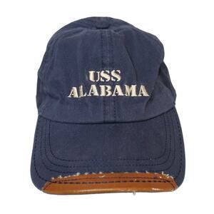 JHATS USS Alabama Cap/Hat US Navy Adjustable Strap back Embroidered Leather Rim